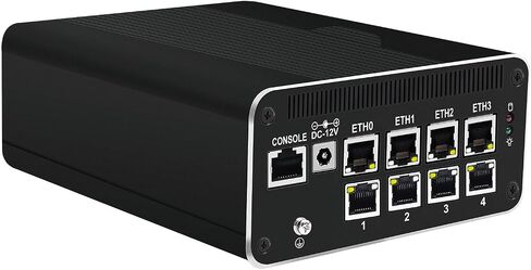 2.5GbE Micro Firewall Computer 8x i226-v LAN Ports Industrial Mini PC 13th Gen. U300E 5-core, up to 4.3GHz, Support Quadruple Display, 2x SATA3.0 for Network Security/Soft Router/NAS Server (Barebone) in Saudi Arabia