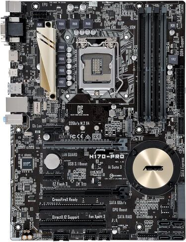 Motherboard Fit for ASUS H170-PRO for Intel H170 LGA 1151 with I/O Back Plate Shield,Used in Saudi Arabia