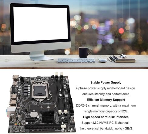H55 Desktop Motherboard H55 Computer Motherboard Professional M.2 NGFF LGA 1156 Slot DDR3 8 Channel Memory 4 Phase Power Supply Gaming Motherboard in Saudi Arabia