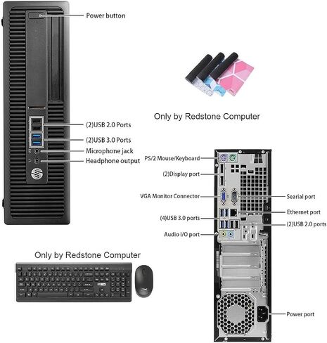HP ProDesk 600 G2 Small Form Factor Desktop Computer, Intel Core i5-6500, 16GB RAM, 256GB SSD + 2TB HDD, Built-in Intel AX200 WiFi 6 + Bluetooth, Wireless Keyboard and Mouse, Windows 11 Pro (Renewed) in Saudi Arabia