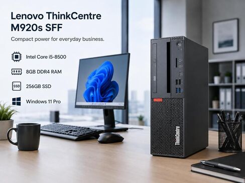 Lenovo ThinkCentre M920S SFF Desktop PC, Core i5-8500, 256GB SSD(Renewed) in Saudi Arabia