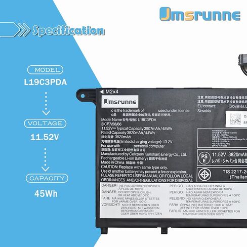 استبدال بطارية الكمبيوتر المحمول L19C3PDA L19M3PDA لجهاز Lenovo ThinkBook 14 15 (G4 ABA، G3 ITL، G3 ACL، G2 ITL، G2 are) سلسلة L19L3PDA L19M3PDA L19D3PDA in Kuwait