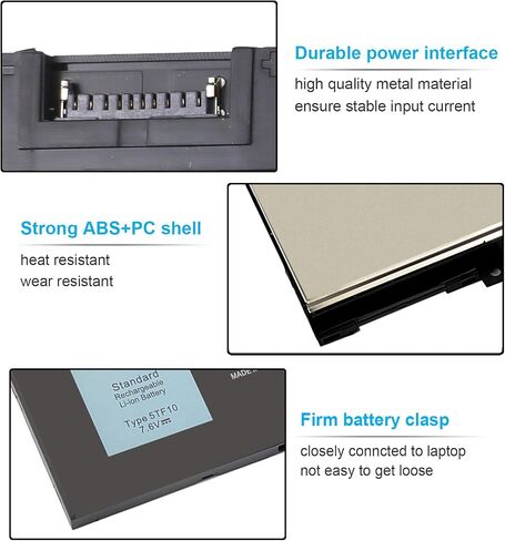 64 wh 5TF10 Battery Replacement for Dell Precision 7730 7740 7530 7540 P34E Series Notebook 3878 15R 5521 5537 17R 5737 Latitude 3540 4WY7C FW1MN V8VNT P28F P26E P40F GHXKY Laptop Computer Battery. in Kuwait
