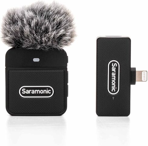 Saramonic Blink100 B3 Wireless Lavalier Microphone for iPhone Smartphone, 10h Battery, 164ft Transmission, Gain Control Lightning Wireless Lapel Mic for Live Streaming Video Conference Recording in Kuwait