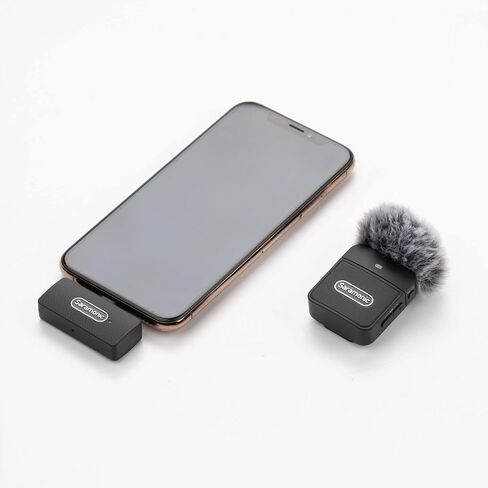 Saramonic Blink100 B3 Wireless Lavalier Microphone for iPhone Smartphone, 10h Battery, 164ft Transmission, Gain Control Lightning Wireless Lapel Mic for Live Streaming Video Conference Recording in Kuwait