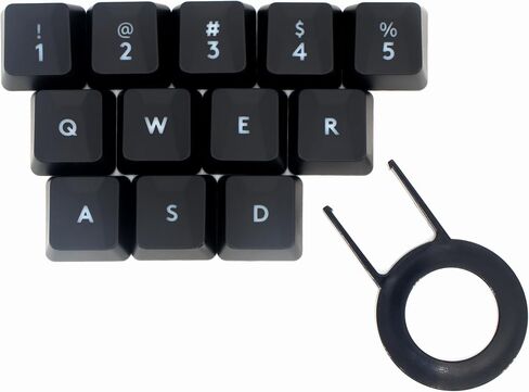 Gaming Keycaps Replacement Compatible with Romer-G Switch Logitech G310 G413 G613 G810 K840 G910 Mechanical Keyboard (Black / 12 Keys) in Saudi Arabia