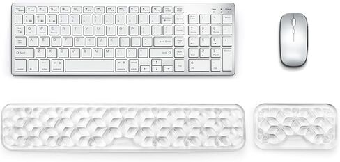 Gel Keyboard and Mouse Wrist Rest Set, Ergonomic Computer Keyboard Wrist Pain Relief Wrist Support Pad for Office School Home Laptop（White） in Kuwait
