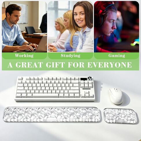 Gel Keyboard and Mouse Wrist Rest Set, Ergonomic Computer Keyboard Wrist Pain Relief Wrist Support Pad for Office School Home Laptop（White） in Kuwait