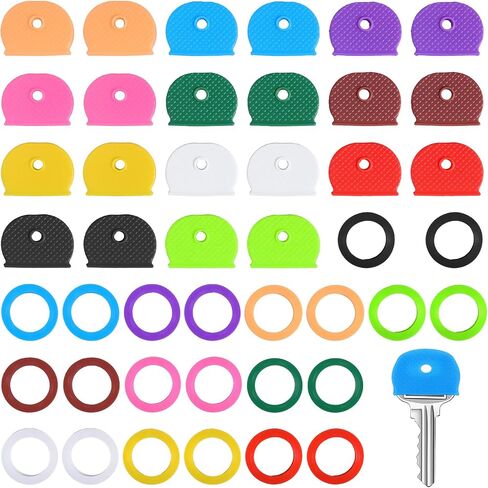44pcs Colored Key Covers,Key Covers Caps Silicone with Keys Ring in Saudi Arabia