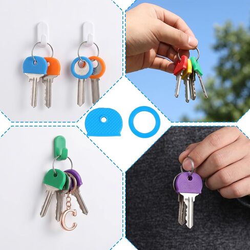 44pcs Colored Key Covers,Key Covers Caps Silicone with Keys Ring in Saudi Arabia