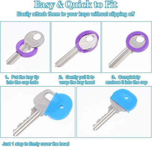 44pcs Colored Key Covers,Key Covers Caps Silicone with Keys Ring in Saudi Arabia