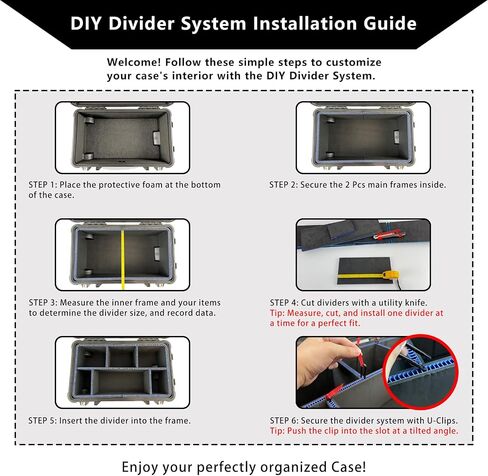 LAFENLIN UPGRADE DIY Divider System Plus Molle Panel for Pelican 1650 Case in Kuwait