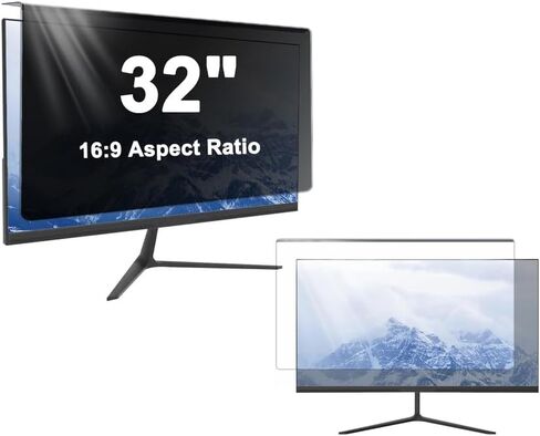 32 Inch Hanging Computer Privacy Screen, Easy On/Off Removable Shield for Desktop Monitor, Blackout Privacy Filter for Business & Home Office, Privacy Screen Protector for 16:9 Aspect Ratio in Saudi Arabia