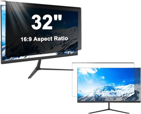 32 inch Hanging Privacy Screen, Removable Anti-Scratch Monitor Protector, Anti-Glare & Anti-Dust Acrylic Shield for Computer Monitor, Reusable Office Privacy Film in Saudi Arabia