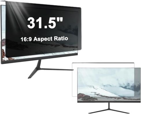 Hanging Privacy Screen for 31.5 Inch Monitor, Easy On/Off Acrylic Privacy Filter, No-Bubble Blue Light Blocking Desktop Shield, Removable Anti-Scratch Monitor Protector for Eye Strain Relief in Saudi Arabia