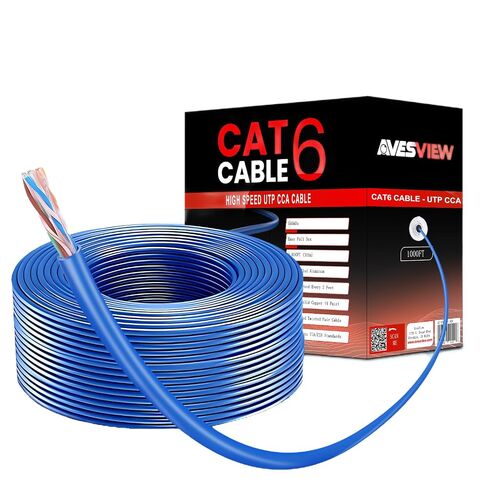 كابل CAT 6 Ethernet بطول 1000 قدم صندوق سحب داخلي سهل 10 جيجابت في الثانية كبل CAT6 عالي الجودة عالي السرعة بطول 1000 قدم من الألومنيوم المغطى بالنحاس (CCA) 23AWG 550 ميجا هرتز 1000 قدم CAT 6 كابل - أزرق in Kuwait