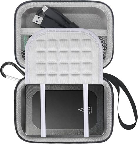 Hard Case for Aiolo Innovation External Hard Drive Ultra Slim Portable HDD USB 3.0 320GB 500GB 1000GB 5TB, Hard EVA Travel Protective Case Water-Resistant Shockproof Storage Bag, Black in Saudi Arabia