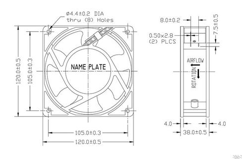AC axial Fan 12038BL, high Wind, high air Pressure Cooling Fan,110/220V AC 120mm by 120mm by 38mm High Speed (220, Volts (AC)) in Saudi Arabia