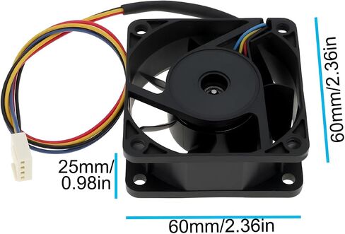 4-Wire Cooling Fan F-6025FH12B 60×60×25mm 12V/0.85 A for Industrial Control Equipment Chassis Heat Dissipation in Kuwait