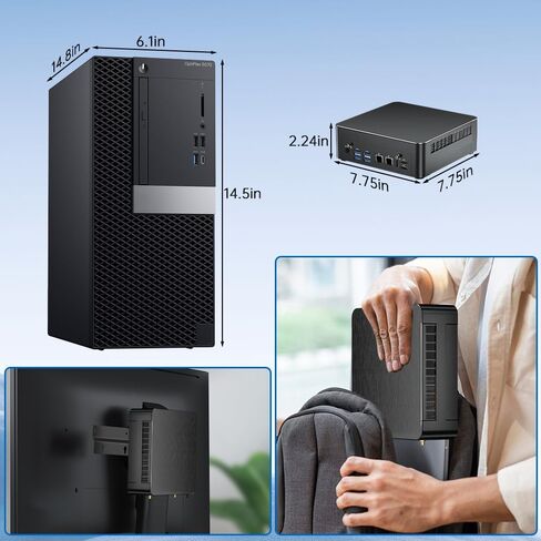 Thdeukoty Mini PC with Core i9-9880H 2.3 up to 4.8GHz, 32G DDR4 1T SSD, Windows 11 Pro Desktop Computer, DP*1, HDMI*2 Support Triple Display, WiFi6E/BT5.3, VESA, Optical, Dual 2.5G LAN in Saudi Arabia