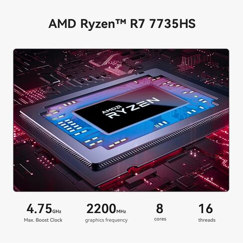 Beelink SER5 MAX Mini Computer with Ryzen 7 7735HS, 24GB LPDDR5 RAM 500GB NVMe SSD, Radeon 680M Graphics, Triple 4K Display, 2.5GbE, WiFi6, Bluetooth 5.4 Small Desktop PC in Kuwait