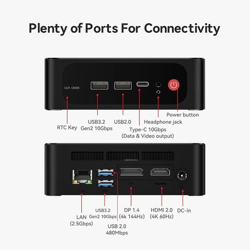 Beelink SER5 MAX Mini Computer with Ryzen 7 7735HS, 24GB LPDDR5 RAM 500GB NVMe SSD, Radeon 680M Graphics, Triple 4K Display, 2.5GbE, WiFi6, Bluetooth 5.4 Small Desktop PC in Kuwait