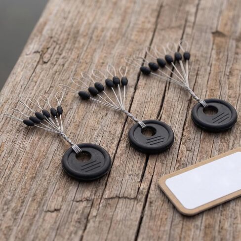 270PCS 6 in 1 Rubber Bobber Stops for Fishing Line, Black in Saudi Arabia