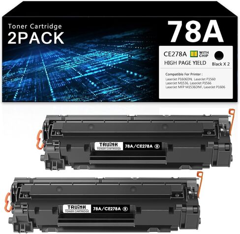 78A Toner Cartridge 2-Pack Replacement for HP 78A | CE278A Toner Compatible with HP P1606DN M1536 MFP M1536DNF P1560 P1566 P1606 Printer Ink.(2 Black) in Saudi Arabia