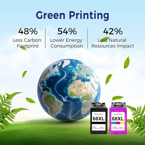 خرطوشة حبر TOKYOINK 68XL حزمة كومبو سوداء/ملونة متوافقة مع HP Ink 68 in Kuwait