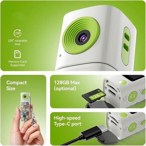 Lipstick Series Thumb Keychain Mini Camera, 1080P HD Portable Digital Camcorder for Students Outdoor Video Recording(White) in Saudi Arabia