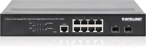 Intellinet 10-Port Managed L2+ PoE+ Switch, 8 Gigabit, 2 SFP+ Uplinks, 120W in Saudi Arabia