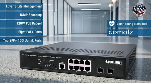 Intellinet 10-Port Managed L2+ PoE+ Switch, 8 Gigabit, 2 SFP+ Uplinks, 120W in Saudi Arabia