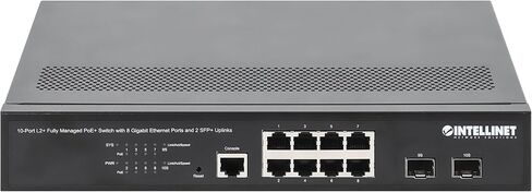 Intellinet 10-Port Managed L2+ PoE+ Switch, 8 Gigabit, 2 SFP+ Uplinks, 120W in Saudi Arabia