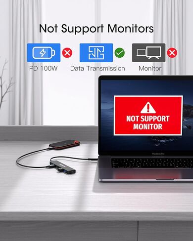 Aluminum USB 3.0 Hub 7-Port to 5Gbps USB-C, USB Port, Multiple USB Splitter in Saudi Arabia