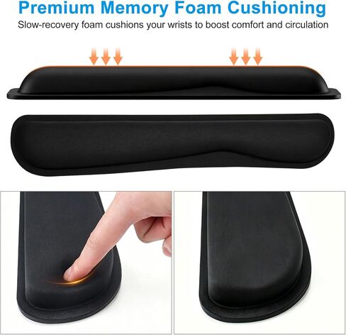Keyboard Wrist Rest Memory Foam, Easy Typing Relief, Keyboard Mouse Pad for Computer, Laptop, Home & Office Work in Kuwait