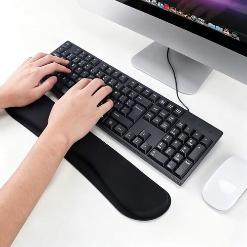 Keyboard Wrist Rest Memory Foam, Easy Typing Relief, Keyboard Mouse Pad for Computer, Laptop, Home & Office Work in Kuwait