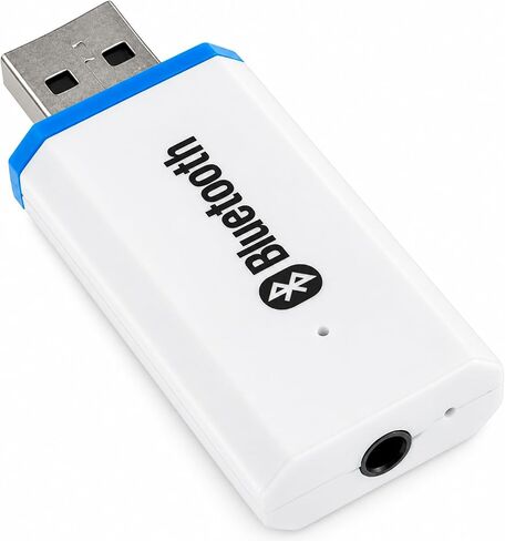 محول بلوتوث USB، محول لاسلكي بلوتوث USB لاستقبال الصوت لنظام ستيريو المنزل/السيارة، مكبرات صوت محمولة مع مدخل AUX وكابل 3.5 مم (أسود) in Kuwait