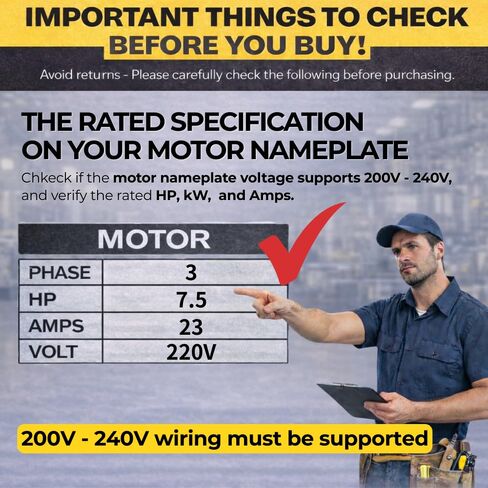 DPS Used for 2HP(1.5kW) 6A Motor, Single to 3 Phase Converter, My-PS-3, 1 DPS Must Be Used for 1 Motor Only, Input/Output 200-240V, UL Listed in Saudi Arabia