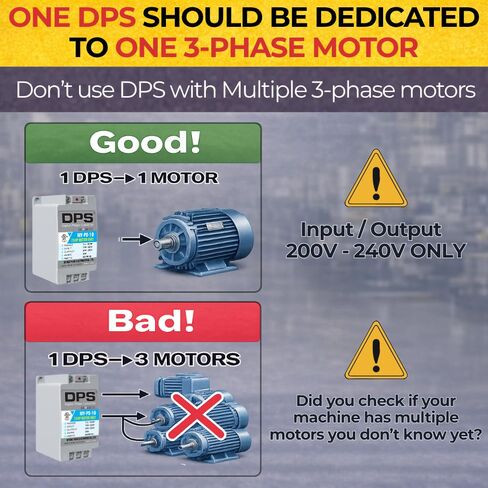 DPS Used for 2HP(1.5kW) 6A Motor, Single to 3 Phase Converter, My-PS-3, 1 DPS Must Be Used for 1 Motor Only, Input/Output 200-240V, UL Listed in Saudi Arabia
