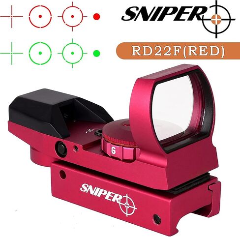 RD22F 1X22X33 Red Dot Sight, Reflex Sight with 20mm Picatinny Rail(Red) in Saudi Arabia
