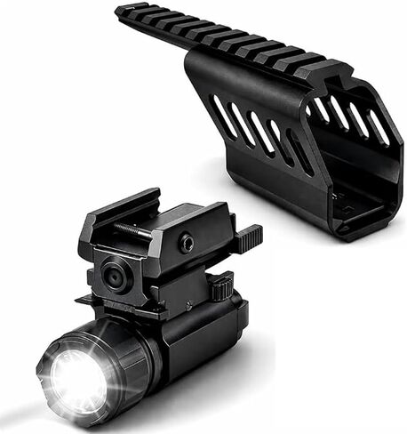 Gotical Tactical Universal Pistol Scope Mount Aluminum Picatinny Rail Base for G17/G18/G19 TypeWhite LED Flashlight Combo - Hunting Accessories for Pistol Guns 1911 M9 in Saudi Arabia