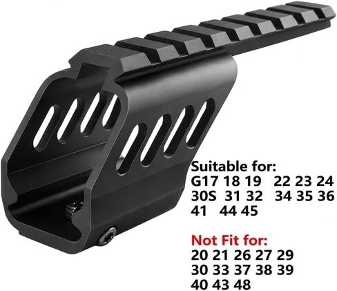 Gotical Tactical Universal Pistol Scope Mount Aluminum Picatinny Rail Base for G17/G18/G19 TypeWhite LED Flashlight Combo - Hunting Accessories for Pistol Guns 1911 M9 in Saudi Arabia