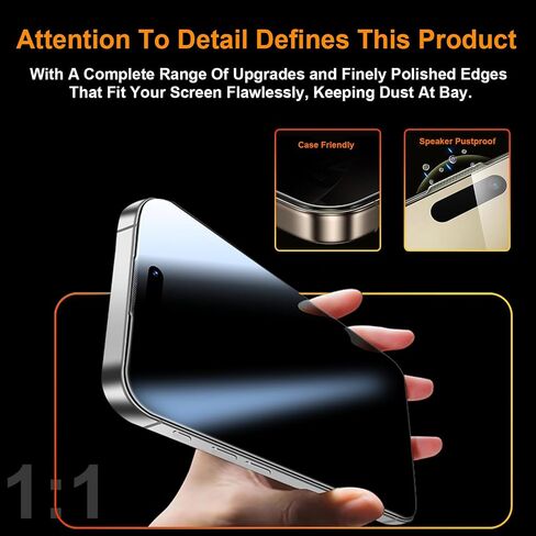 OneFish for iPhone 17e/16e/14/13/13 Pro 360 Privacy Screen Protector ，2Pack in Saudi Arabia