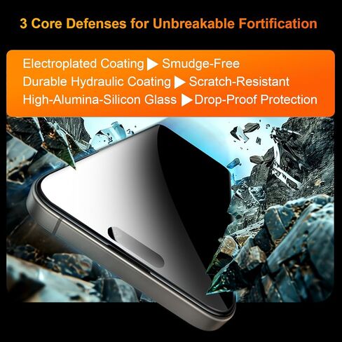 OneFish for iPhone 17e/16e/14/13/13 Pro 360 Privacy Screen Protector ，2Pack in Saudi Arabia