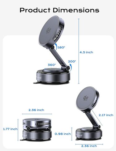 Qi2.2 25W MagSafe Car Mount Charger, Temp-Control Cooling Fan in Kuwait