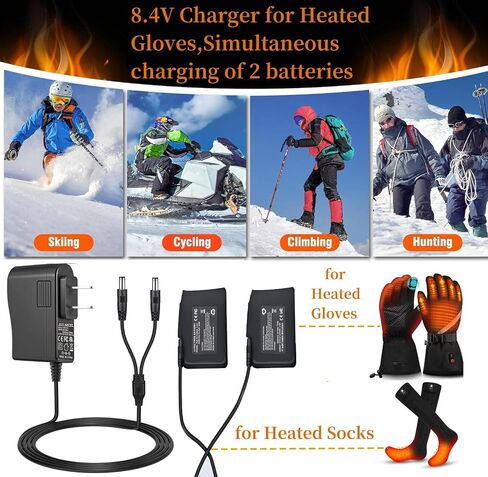 Charger for Heated Glove 7.4V Battery Compatible with Savior Snow Deer Sun Will Heated Gloves, Heated Socks,Heated Vest Battery Charger in Kuwait