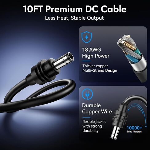 Starlink Mini Car Adapter,105W Boost Starlink Mini Cable Adapter 3M/10FT,Stops Reboots & Power Supply Damaged,3 in 1 Boost Digital Display DC Power Cable,Support 30W Charging USB Port for Car,RV,Boat in Saudi Arabia