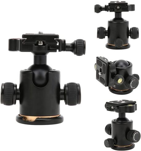 BK - 03 Aluminium Alloy Damping Universal Ball Head Tripod with Built - in Dual - Level, 360° Panoramic Adjustment, Quick Release Plate & Safety Lock for DSLR Camera in Kuwait