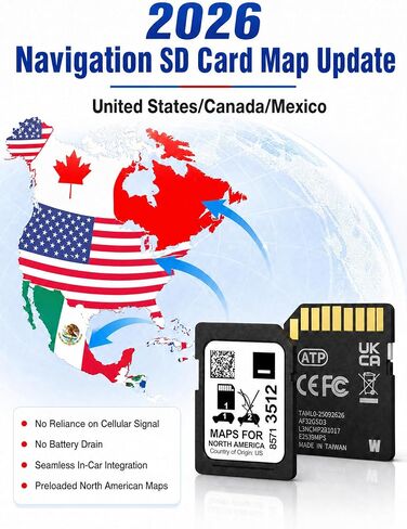2026 Latest Navigation SD Card for GM Vehicles Update USA Canada Mexico - GM Navigation SD Card Map Compatible Buick Cadillac Chevrolet GMC, 2019-2023, GPS SD Card Part 8571 3512 in Kuwait