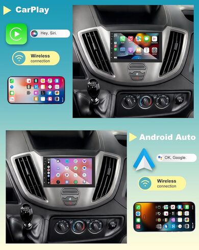 Car Radio for Ford Transit 150/250/350 2015-2019 Base Radio Without 4.2-Inch Screen, 7-Inch 2GB+64GB Stereo with Wireless Apple CarPlay & Android Auto, GPS, 5GHz WiFi, Bluetooth, AHD Camera in Saudi Arabia